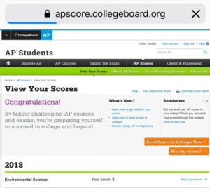 APES Exam Result